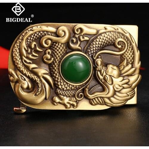 New Belt for Men Grain Leather Brand Dragon Designer Automatic Buckle Men cowskin Genuine Leather Belt Solid Brass Buckle