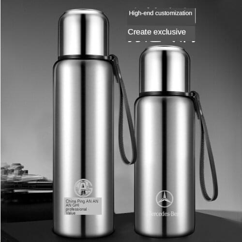 New Large-capacity Stainless Steel Thermos Mug Portable Double-layer Thermos Water Bottle Outdoor Travel Sports Hot Water Bottle