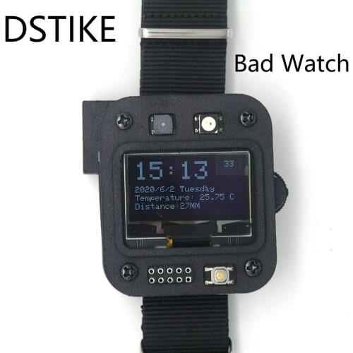 DSTIKE BAD Watch Arduino Programmable Watch (Atmega32u4 Bad USB Laser VL53L0 Distance Sensor 3D Print Case 800mah Battery)