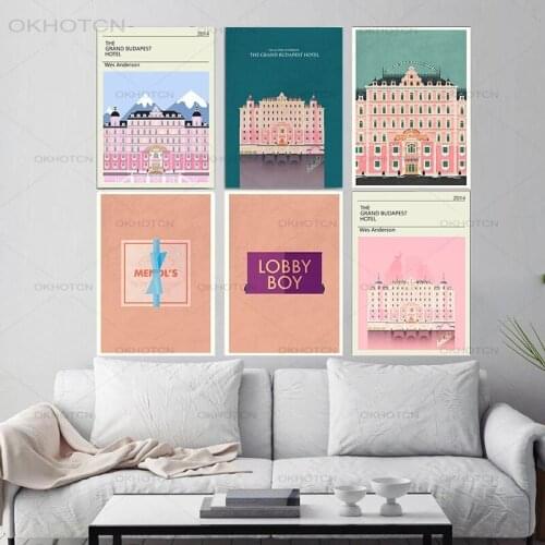 Nordic Home Decor Wall Art Painting Grand Budapest Hotel Vintage Classic Movie Hd Print Posters Modular Picture Canvas Painting