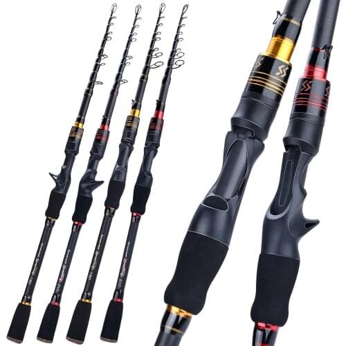 Sougayilang 1.8m 2.1mCarbon Spinning Casting M Power Fishing Pole Telescopic Fishing Rod lure rod Travel Trout Rod