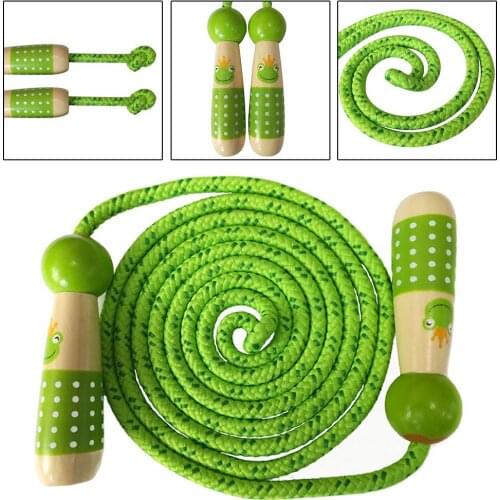 Sport Bodybuilding Fitness Kids Jump Rope Cartoon Wood Handle Skipping Wire Fitness Equipment Accessories