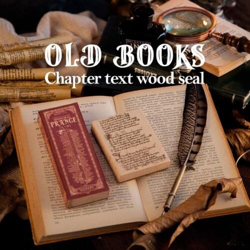 Old Books Series Chapter Text Wood Seal Vintage Stamp DIY Craft Wooden Rubber Stamps for Scrapbooking Stationery Standard Stamp