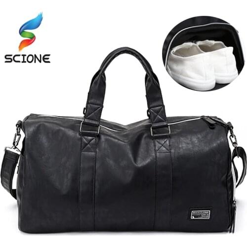 Top PU Outdoor Fitness Training Shoulder Bag Portable Sports Gym Bag Travel Handbag with Independent Shoes Storage sac de sport