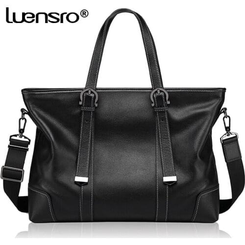 Genuine Leather Mens Handbags Genuine Leather Man Business Tote Bag Shoulder Messenger Bag Business Men Briefcase Laptop Bag