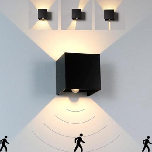 12W LED Wall Light Outdoor Waterproof IP65 Radar Motion Sensor Porch Wall Lamp Home Sconce Decoration Lighting Lamp