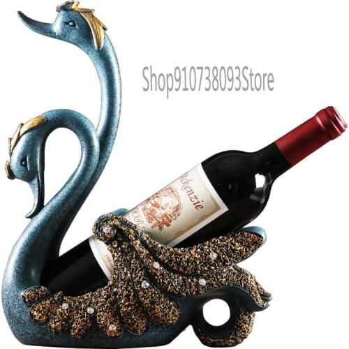 Wine Rack Decoration Creative Wedding Gift Wine Cabinet Shelf Decoration Swan Red Wine Rack Stable Gift Living Room Accessories