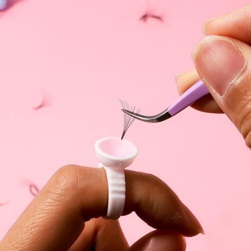 VLash Wholesale 100Pcs Disposable Microblading Plastic Adhesive Holder Makeup Accessories Eyelash Extension Glue Ring Cups