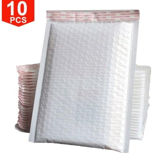 10PCS Inner Bubble Poly Bags Shock-absorbing Envelopes Self-adhesive Shipping Packing Bag Pad For Book Magazine Lined Mailer