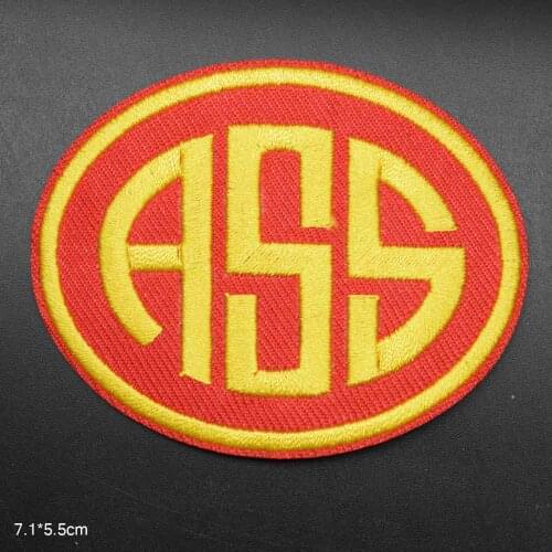 Yellow Red Ass Iron On Embroidered Clothes Patches For Clothing Stickers Wholesale