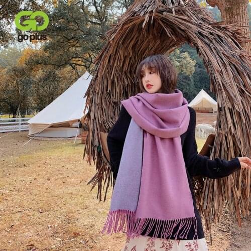 GOPLUS Winter Scarf Women Casual Solid Vintage Tassels Scarfs Womans Echarpe Femme Hiver Luxe Foulard Femme Bufanda Mujer