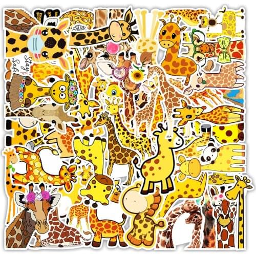 10/30/50PCS Giraffe Cartoon Sticker Computer Phone Water Cup Sticker Waterproof Sticker Wholesale