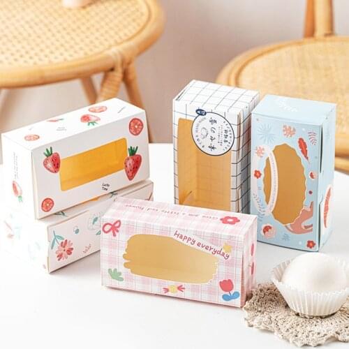 10pcs 2/4 Cups MoonCake Cupcake Cake Boxes Packaging Dessert Food Container Christmas Wedding Baby Shower Party Favors Paper Box