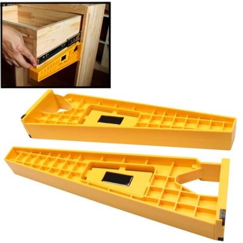 2Pc/set Drawer Slide Jig Mounting Bracket Box Cabinet Installation jig Hardware Install Guide Tool for Concealed Hinge Jig