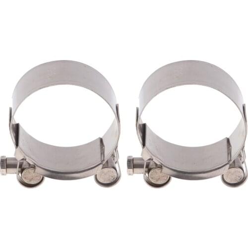 2 Pack Motorbike Exhaust Clamp Clip Stainless Steel Muffler Silencer Clamps 48-51mm