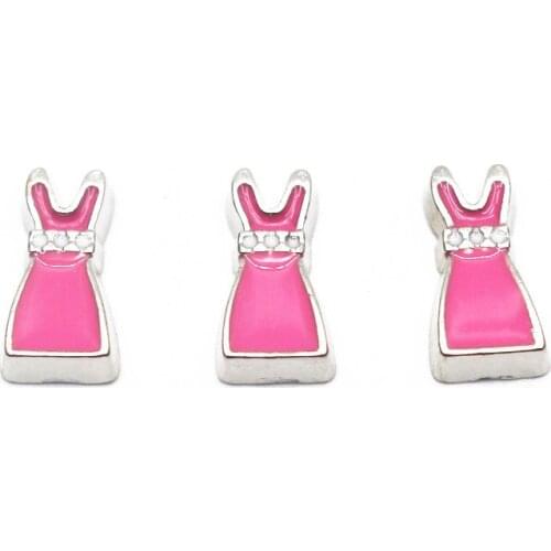 20Pcs/Lot White Pink Red Black Dress Floating Charms Hand-made DIY for Glass Lockets