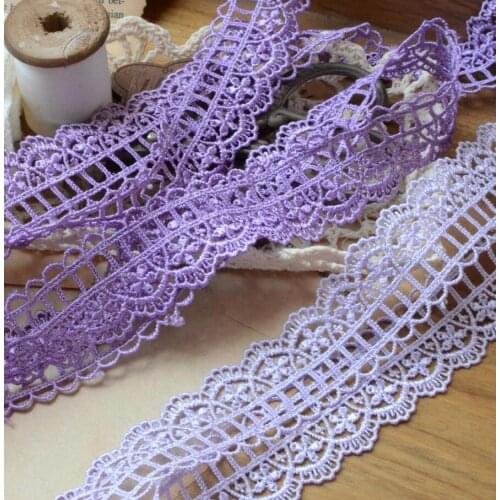 3 Meters 2.7cm Purple Voilet Flower DIY Lace Venice Applique Sewing Trims