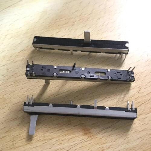 3pcs 75mm Suitable Majestic Fader 7.5 cm double sliding straight dual channel fader potentiometer A10K A10KX2 15MMC