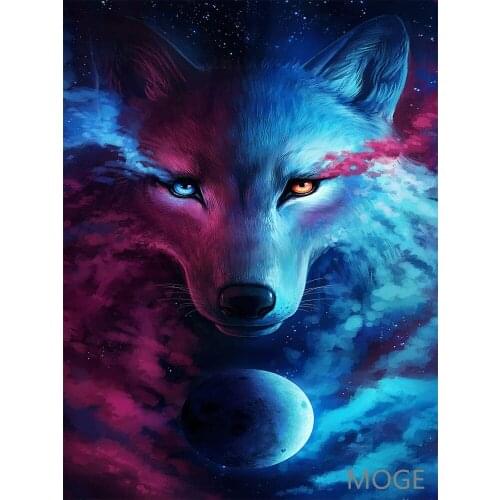 Snow Wolf DIY diamond painting Wolf animal dimaond embroidery full drill diamond painting mosaic full round drill