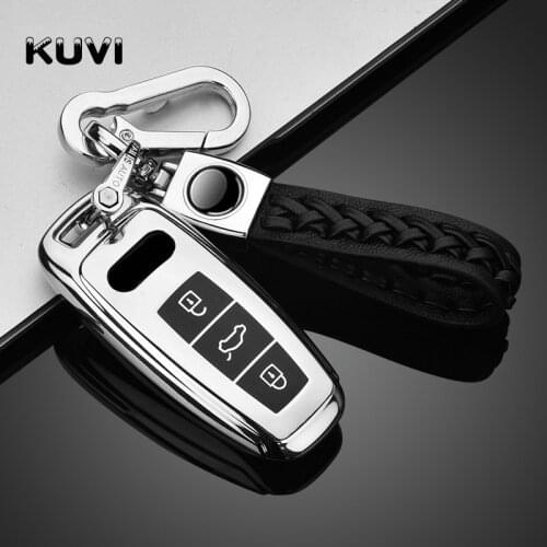 Car Remote Key Case Cover Holder Fob Keychain For Audi Q8 C8 A6 A7 A8 2018 2019 2020 Styling Protection Shell Bag Accessories