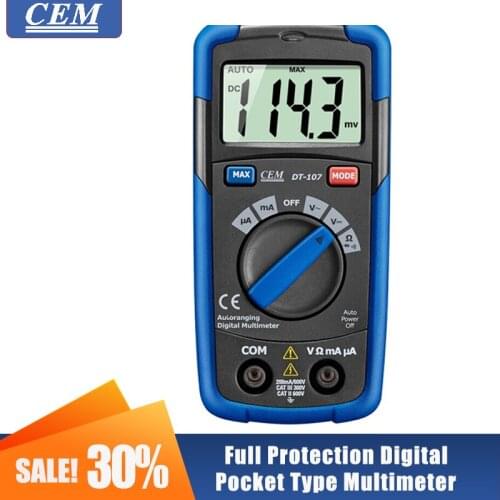 Digital Multimeter CEM DT-107/DT-111/DT-118 Auto Measurement 3 in 1 E-Testers Type Full Protection Pocket Type NCV Non-contact