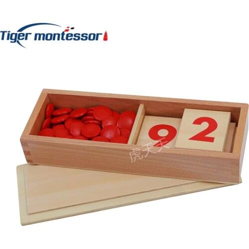 Montessori Wooden Mathematics Materials Cards & Counters Toys