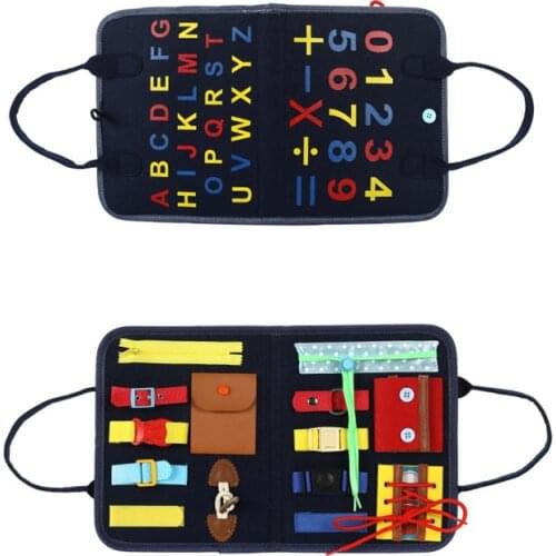 Kids Sensory Board Early Development Felt Toys Children Teach Zipper Button Dressing Book Basic Life Skills Practice Baby Dolls