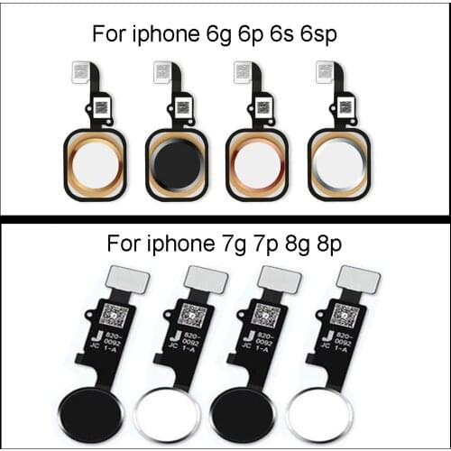 Home-Button Flex For iPhone 6 6s 7 8 Plus 5 5s SE Return Back Home Button With Flex Cable Rubber Sticker No Touch ID Fingerprint
