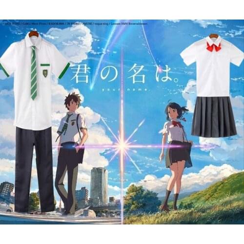 Japanese Anime Makoto Shinkai Movie Your Name Cosplay Costumes Miyamizu Mitsuha Tachibana Taki Cosplay Costumes School Uniform