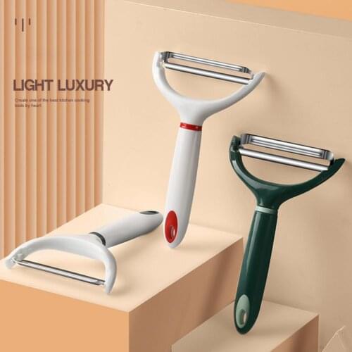3 Colors Potato Peeler Space-saving Anti-rust Strong Construction Wear-resistant Plastic Paring Knife for Kitchen