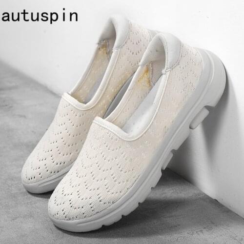 Autuspin Lightweight Womens Flats Breathable Air Mesh Loafers for Walking Jogging Fashion Sport Casual Shoes Slip on Women Flat
