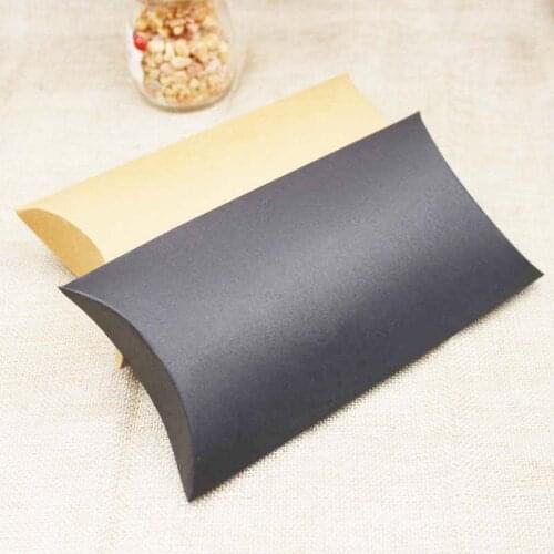 2019 Hotsale 30pcs paper gift box candy favor packing pillow box brown/black color gift packing & display box custom cost extra