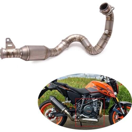 Titanium Alloy Exhaust Modified Motorcycle Header Pipe + Delete Catalyst Mid Tube Slip On Stock Muffler for Duke 690 2012-2018