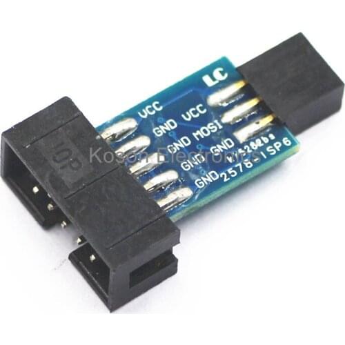 New 10 Pin to Standard 6 Pin Adapter Board For ATMEL AVRISP USBASP STK500 Convert