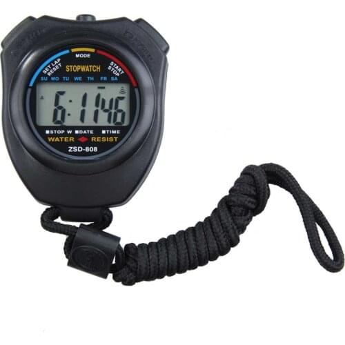 2020 New Classic Waterproof Digital Professional Handheld LCD Handheld Sports Stopwatch Timer Stop Watch with String