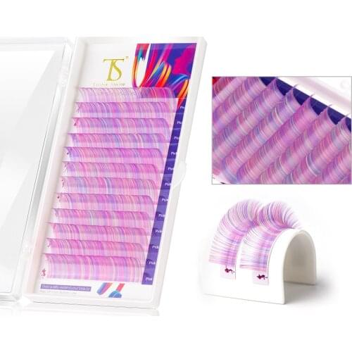 NEWCOME Color 3D False Volume Eyelash Extension Mix Colors Individual Eyelashes Soft Natural Silk Synthetic Cilios Eye Lashes