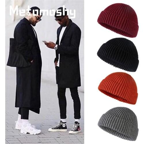New Winter Mens Hats Black Winter Knitted Hat Warm Crochet Beanies Women Men Unisex Cap Czapka Zimowa Bonnet Homme Beanies Male