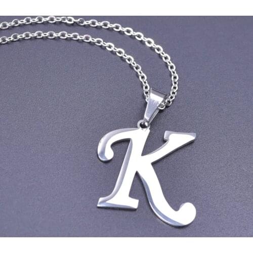 Gold Silver Color Stainless Steel Initial Necklace For Women Men Jewelry A-Z Letter Charm Pendant Necklace Alphabet Choker Gift