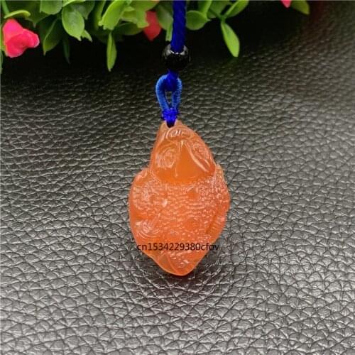 Natural Red Chalcedony Jade Agate Golden Cicada Pendant Necklace Fashion Charm Jewelry Carved Amulet Gifts Women Sweater Chain
