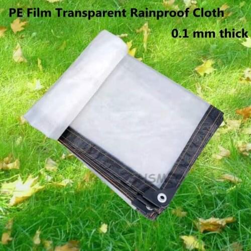 Black edge PE Plastic Transparent Rainproof Cloth Balcony Garden Waterproof Shelter Greenhouse Succulent Plant Keep Warm Awning