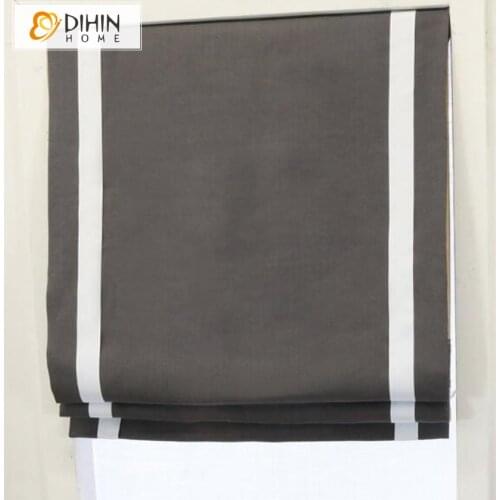 Roman Shades with Banded Cotton/Linen Light Filter / Full Blackout Roman Shades Window Curtains For Living Room