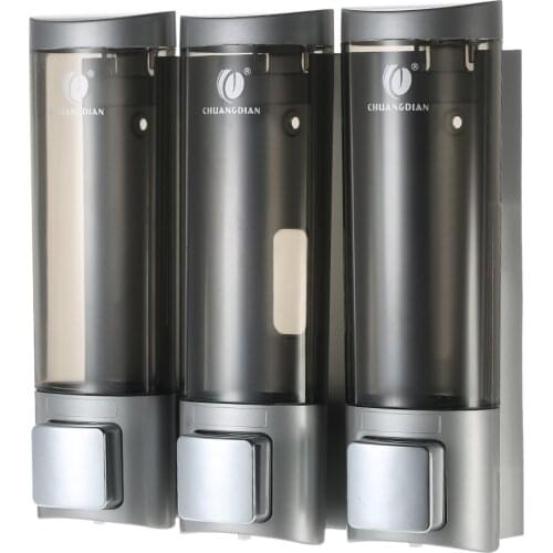Manual Soap Dispensers Wall-mounted Three Chamber Shampoo Box Liquid Soap Dispensers Soap Dispenser & Holder 200ml*3