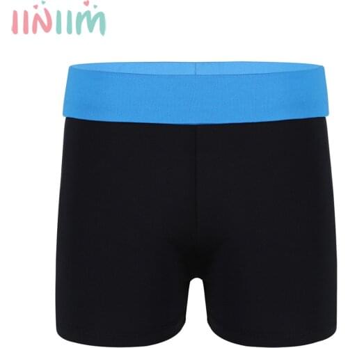 Kids Girls Shorts Elastic Waistband Stylish Dance Class Shorts Bottoms Boy-cut Gymnastic Workout for Childrens Clothing