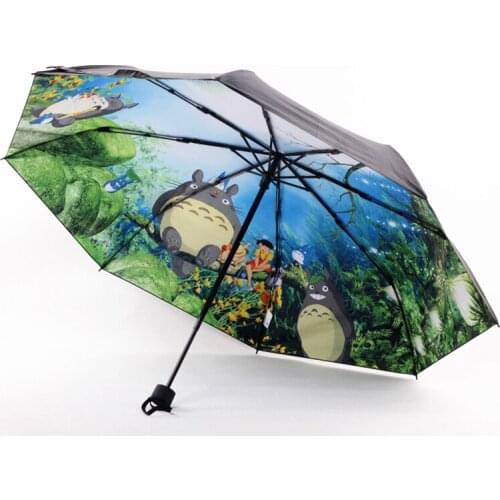Men Parasol Rain Woman Folding Sun Umbrellas Parasol Anti UV sombrinha Boy Thermal Transfer Cartoon Anime Guarda Chuva Parapluie