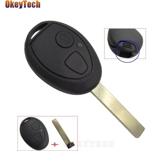 OkeyTech Replacement Car Key Shell Case Uncut Blank Blade Auto Fob Key Cover 2 Buttons For BMW Mini Cooper R50 R53 Alarm Systems