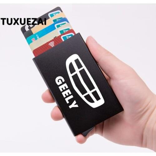Metal aluminum alloy ultra-thin Card package for geely atlas coolray BO RUI YUE CK Saloon EMGRAND ec7 GS GC2 GC5 GC6 GC7 GX2