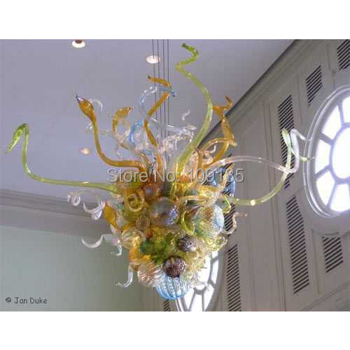 Unique Glass Artistic Lamp High Hanging Sunflower Lamps LED Lights Murano Glass Bubble Chandelier Lighting