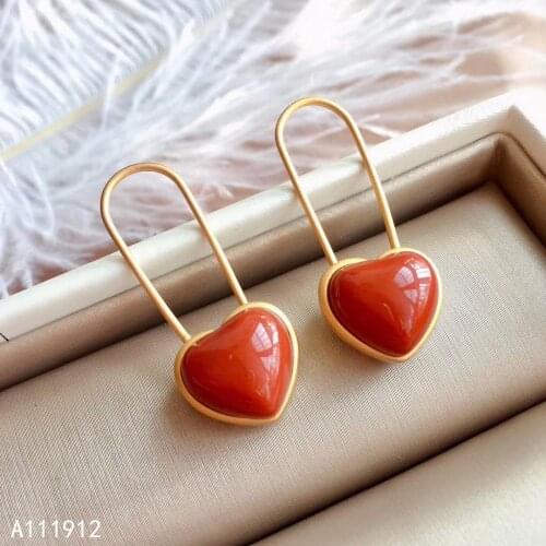 KJJEAXCMY fine jewelry natural Agate 925 sterling silver women earrings support test luxury