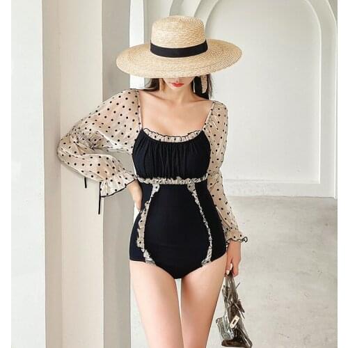 Swimsuit Women 2021 Push Up One Piece Sexy Pup Korea Ins Hot Plastic Cover Bikini Print Polyester Sierra Surfer Bathing Suit