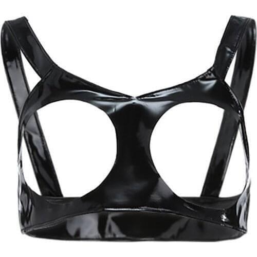 M-4XL Sexy Lingerie Leather Hollow Sensual Lingerie Women Underwear Porno See Through Bustier Plus Size Erotic Underwear Corset